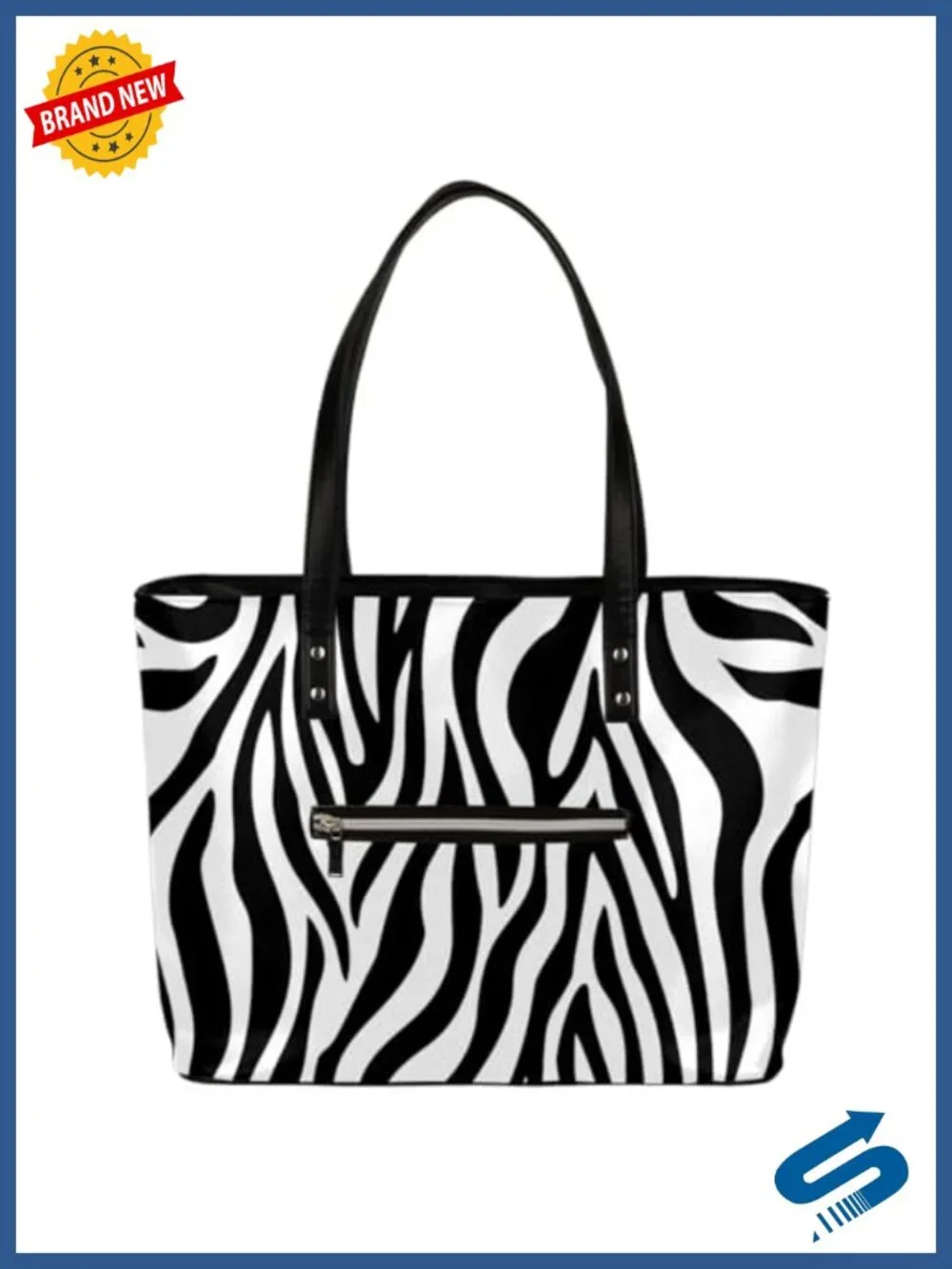 PU Leather Large Tote Bag Women Shoulder Handbag Work Travel Top Zipper